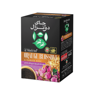 چای سياه و تکه های گل محمدی و بهارنارنج دوغزال 100 گرمی آی گراش