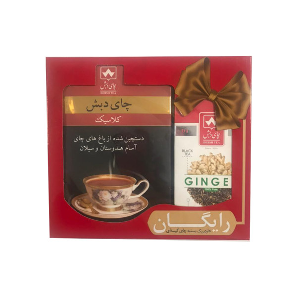 چای کلاسیک چای دبش - 500 گرمی و چای کیسه ای سیاه زنجبیلی دبش بسته 25 عددی-آی-گراش